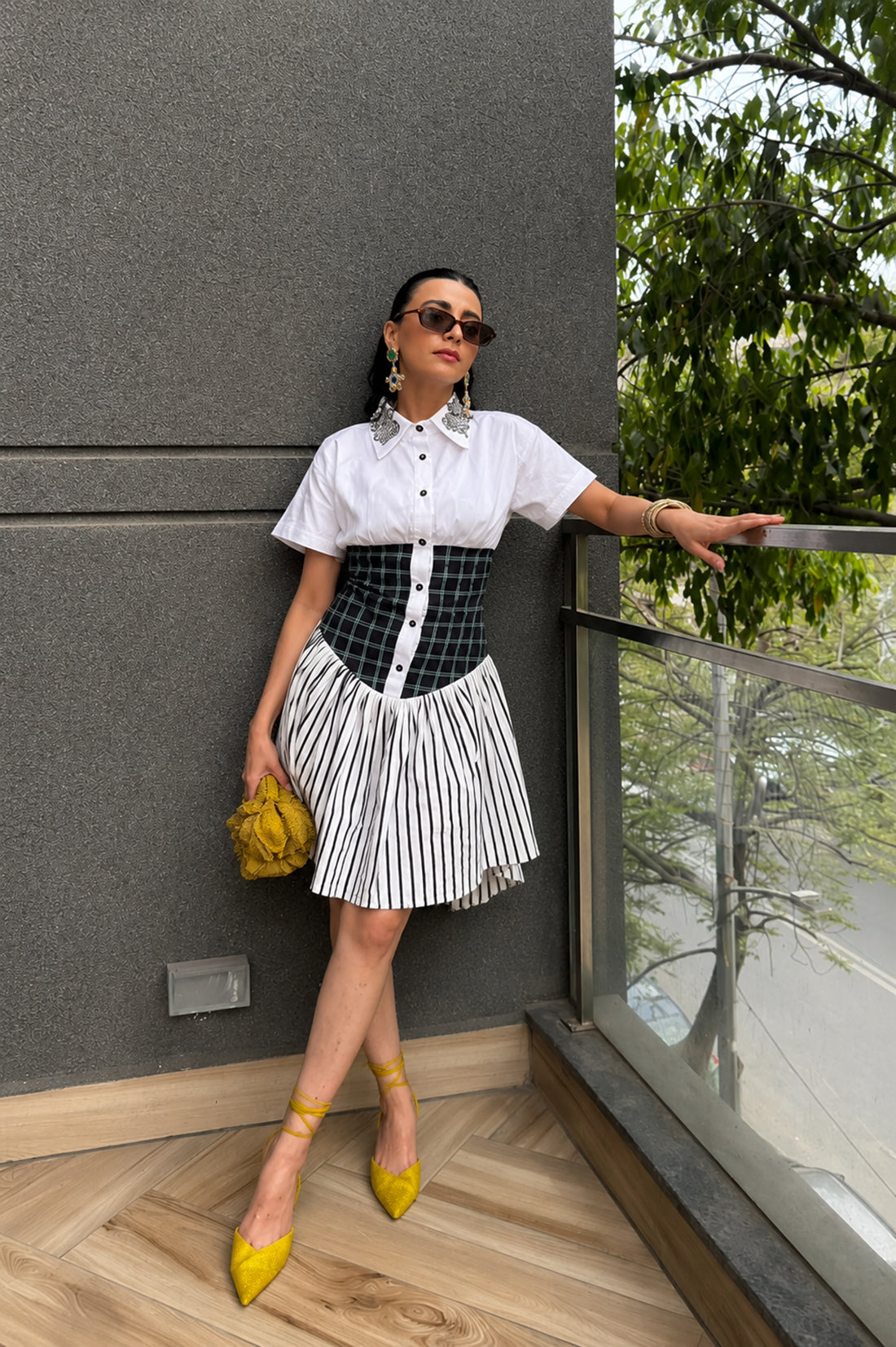 White Stripe Chanel Dress