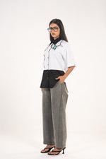 White Hemline Rose Shirt