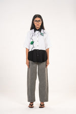 White Hemline Rose Shirt