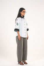 White Rose Raglan Sleeve Shirt