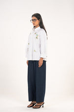 White Thread Embroidered Comfort Shirt