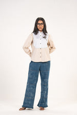 White Chrysanthemum Embroidered Shirt