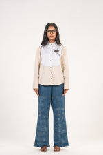 White Chrysanthemum Embroidered Shirt