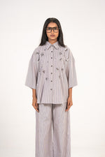 Lavender Abstract Embellished Shirt