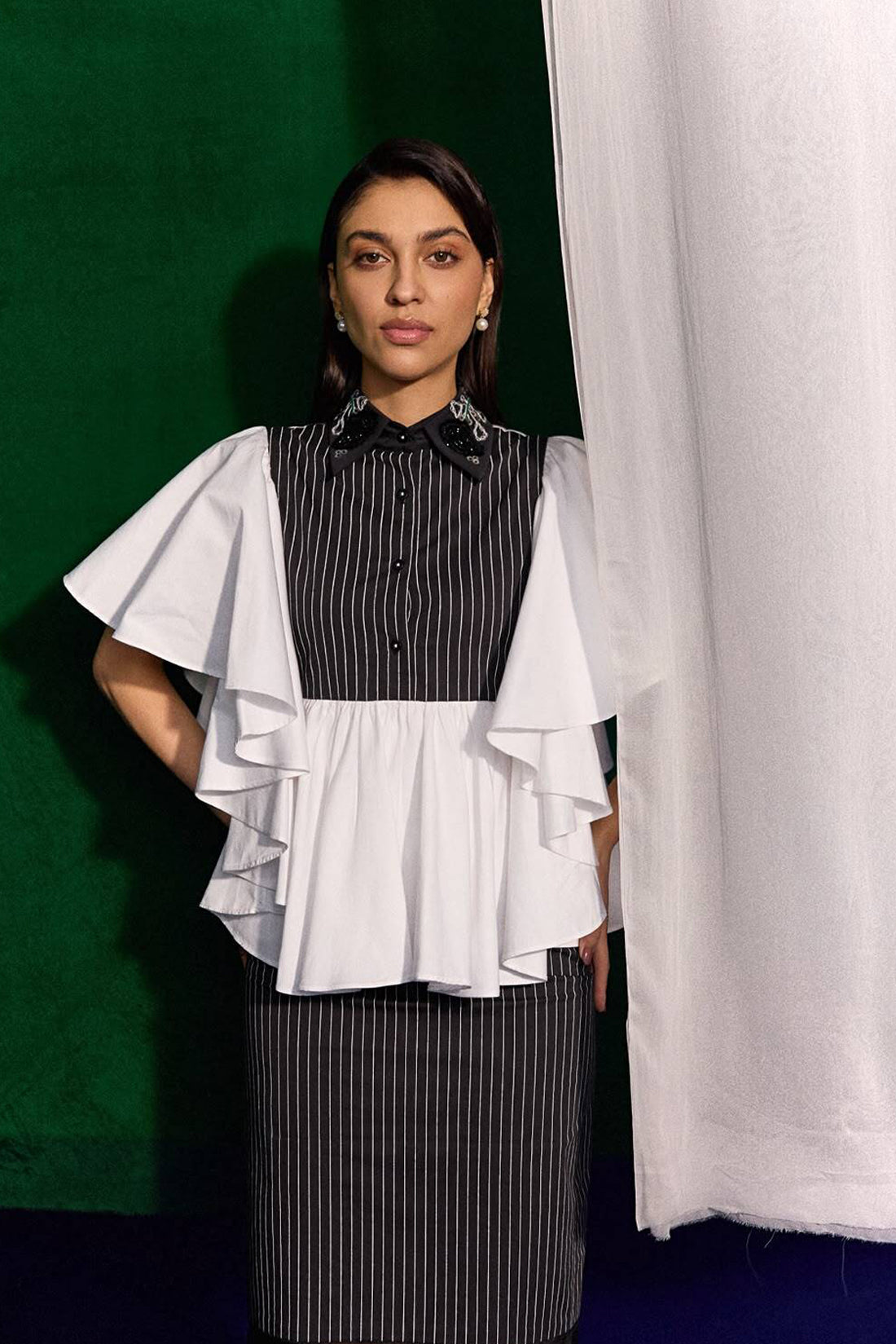 White Ruffle Top