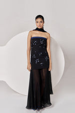 Off Shoulder Organza Slit Dress