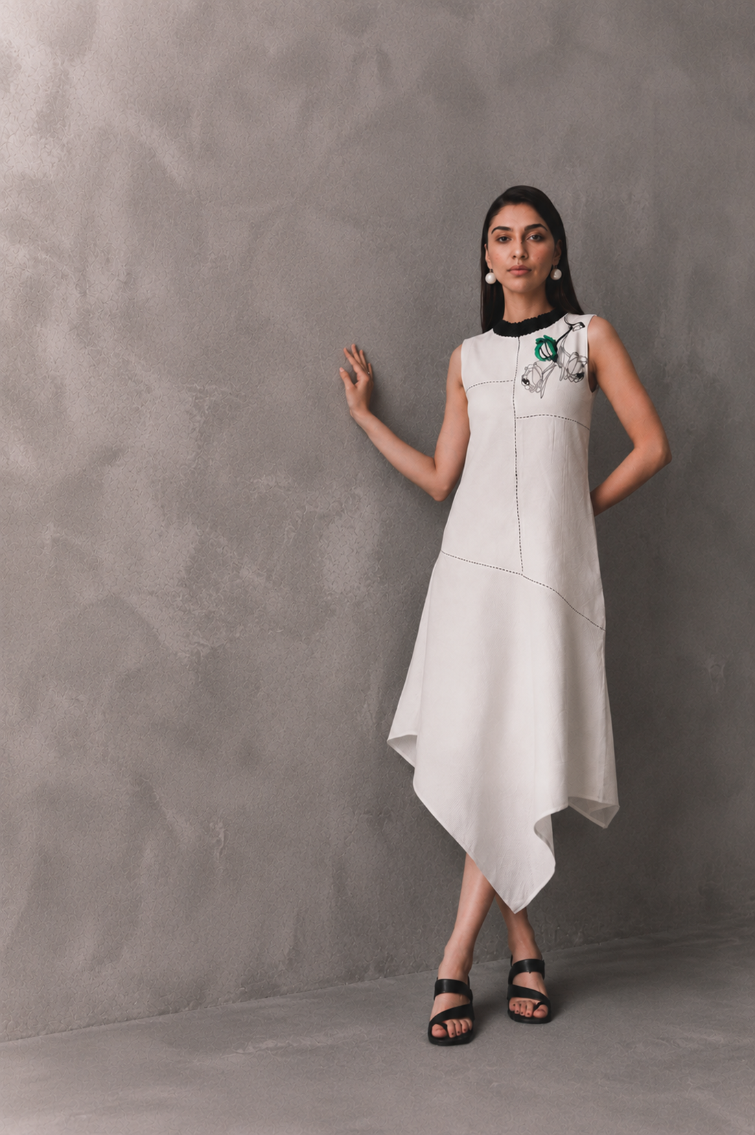 Ivory Rose Asymmetric Dress