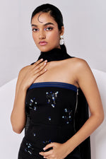 Off Shoulder Organza Slit Dress