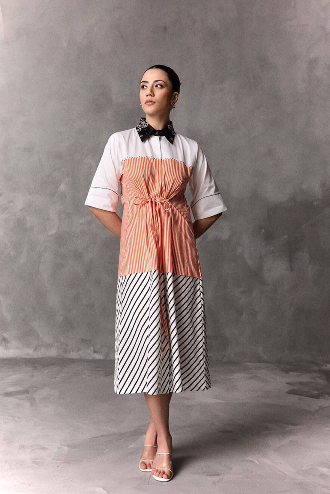 Citrus Stripe Tie-Up Dress
