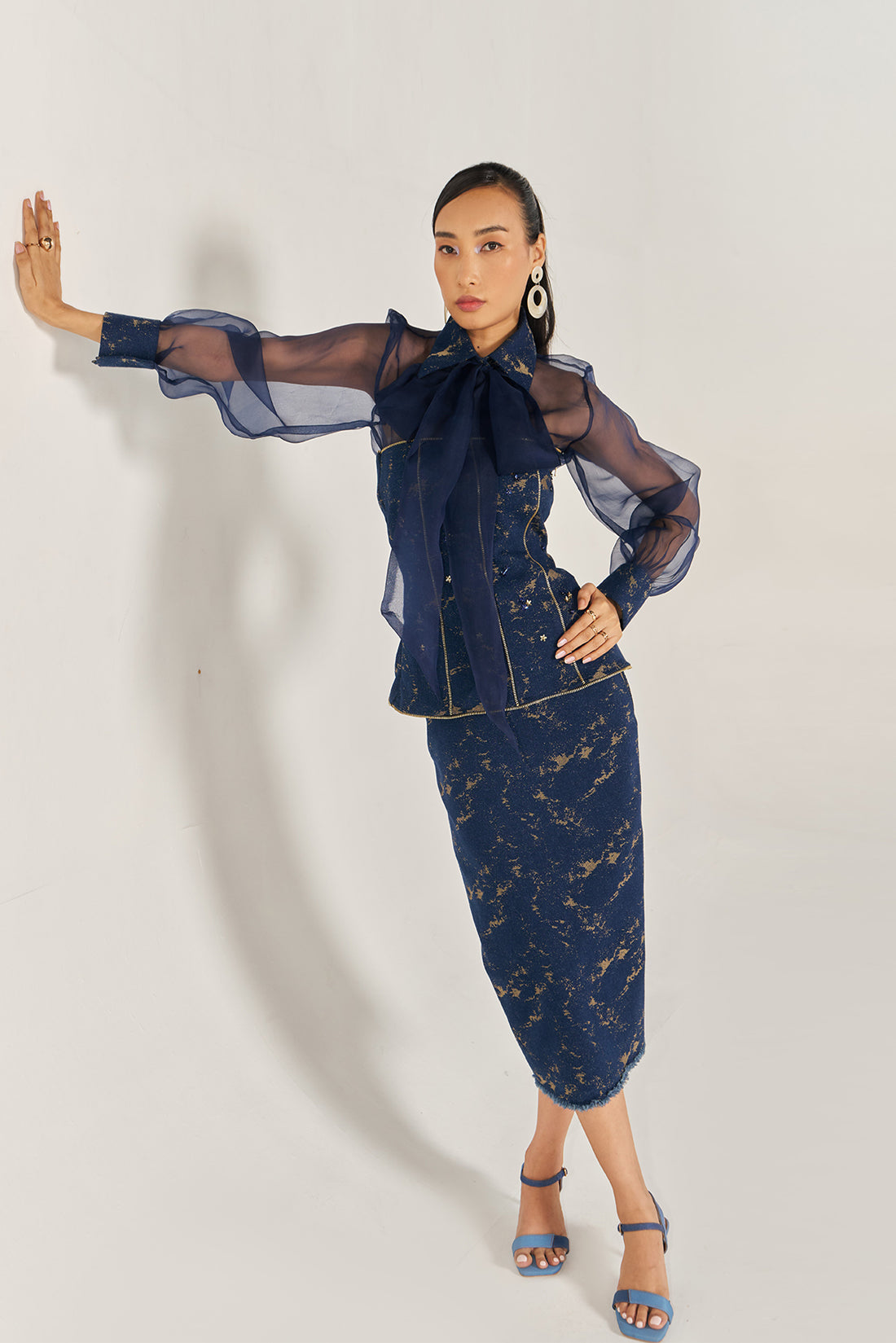Midnight Organza Corset Skirt Set