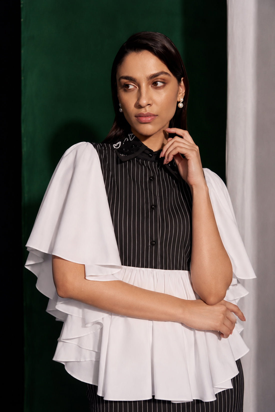 White Ruffle Top