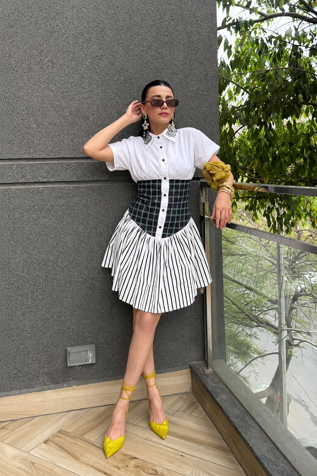 White Stripe Chanel Dress