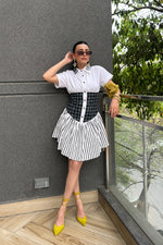 White Stripe Chanel Dress