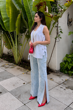 Sky Washed Denim Cape Set