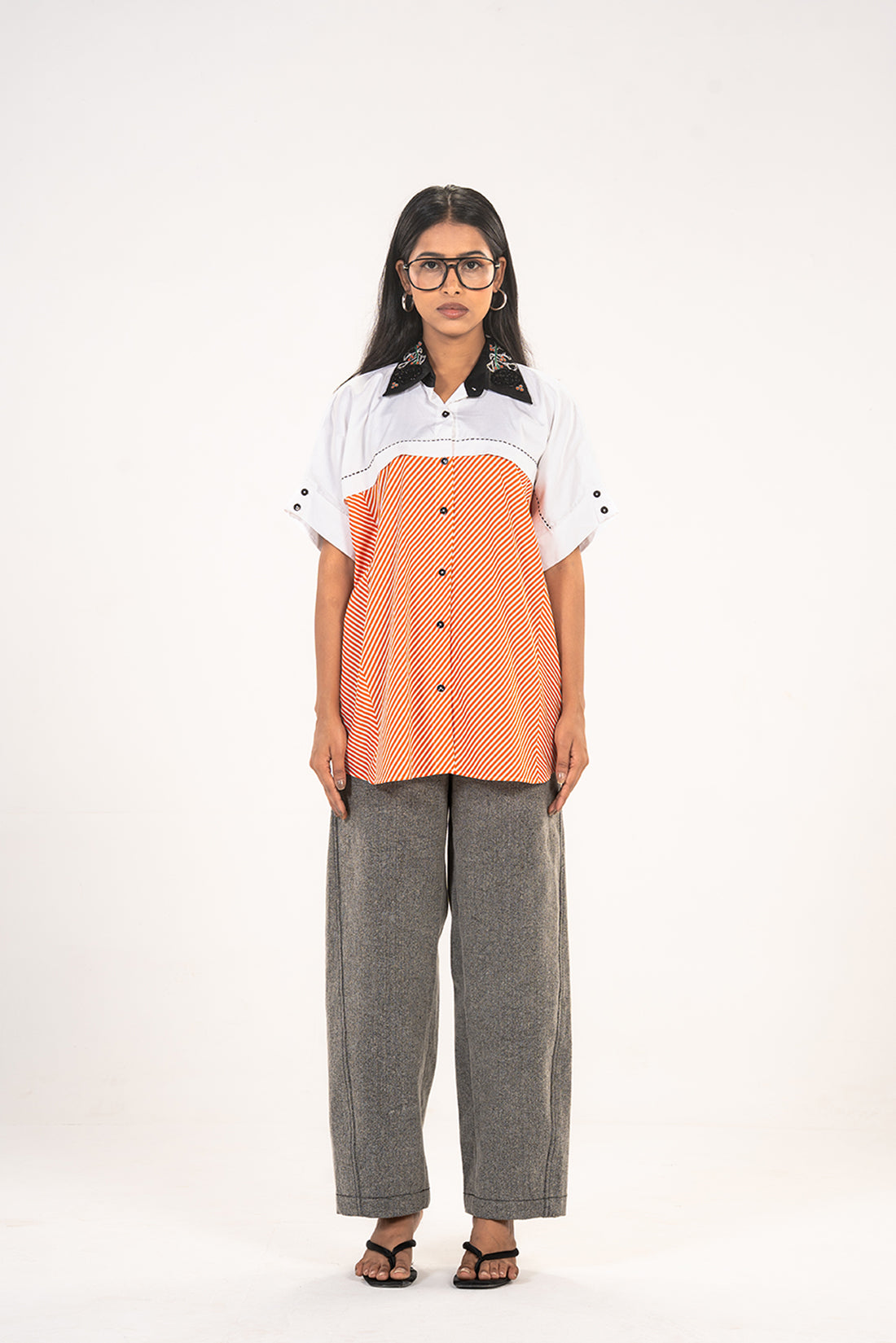 Orange Stripe Comfort Shirt