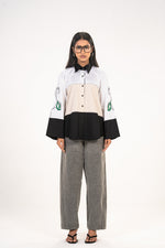 Colour Block Rose Sleeve Shirt