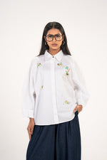 White Thread Embroidered Comfort Shirt