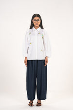White Thread Embroidered Comfort Shirt
