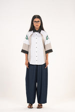 Grey Panel Rose Raglan Shirt
