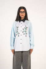 Sky Blue Rose Raglan Shirt