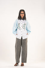 Sky Blue Rose Raglan Shirt