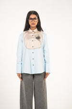 Beige Yoke Chrysanthemum Shirt