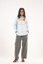 Beige Yoke Chrysanthemum Shirt