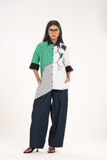 Green Diagonal Stripe Shirt