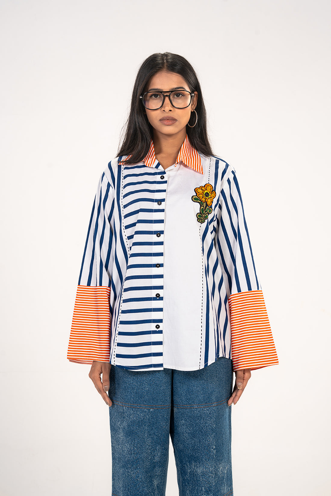 Stripe Patchwork Shirt