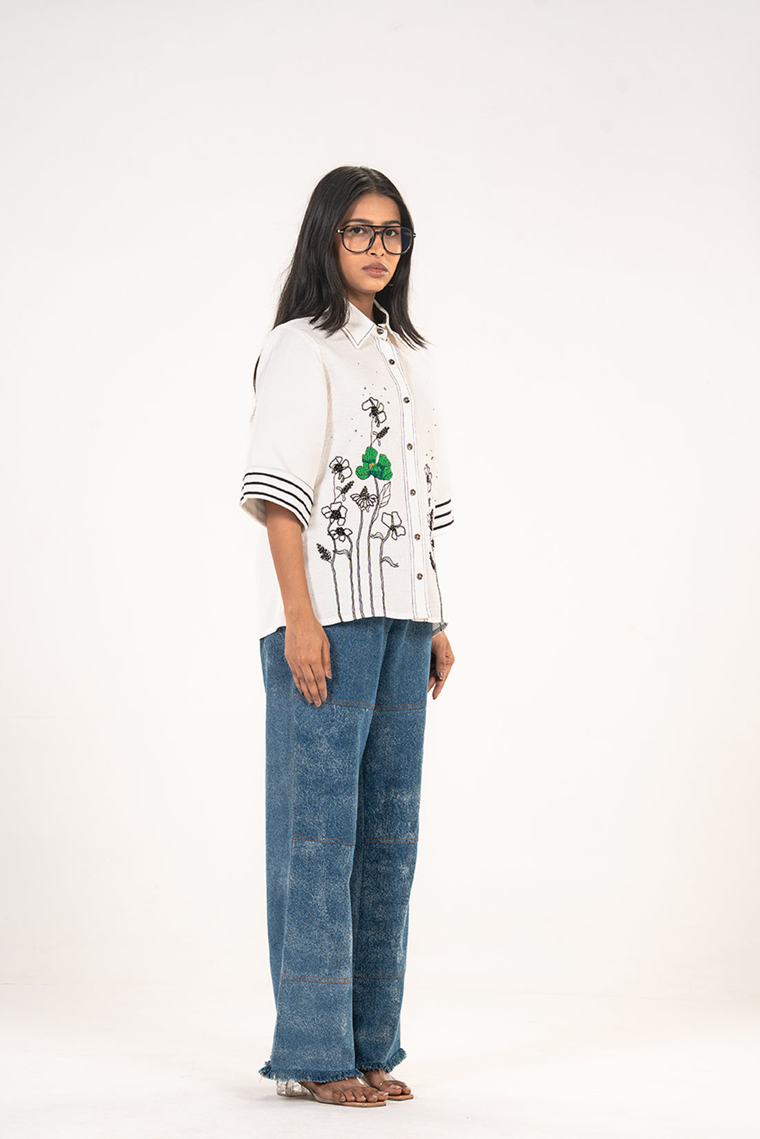 White Hand Embroidered Shirt