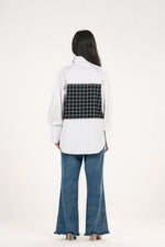 White Check Panel Shirt