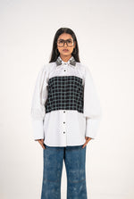 White Check Panel Shirt