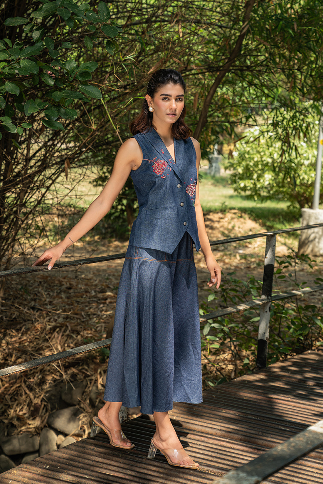 Still Dusk Denim Skirt Set
