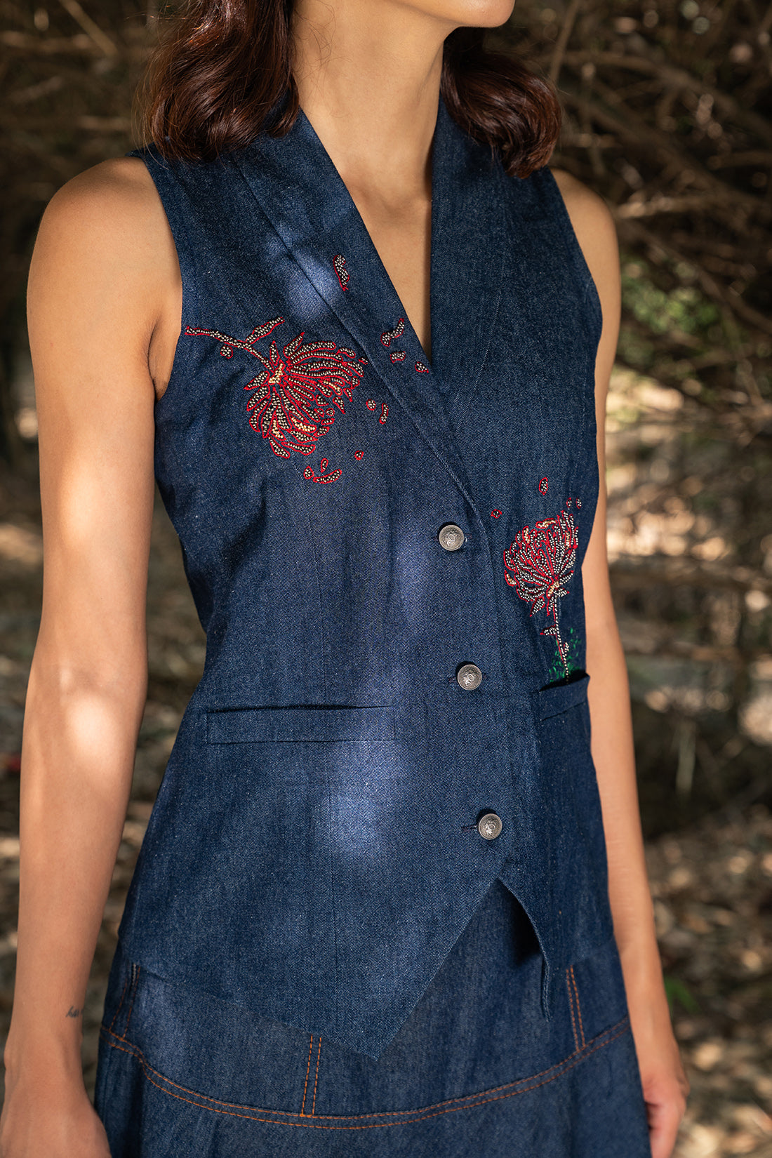 Still Dusk Denim Skirt Set