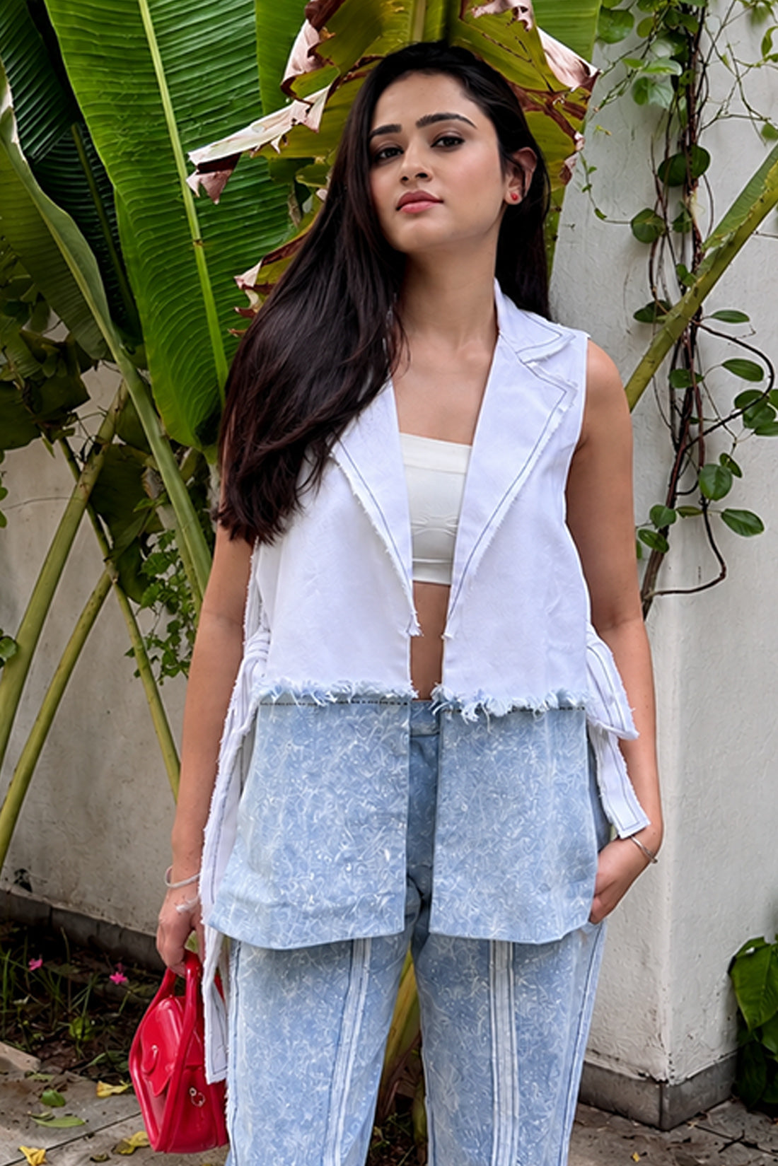 Sky Washed Denim Cape Set