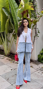 Sky Washed Denim Cape Set