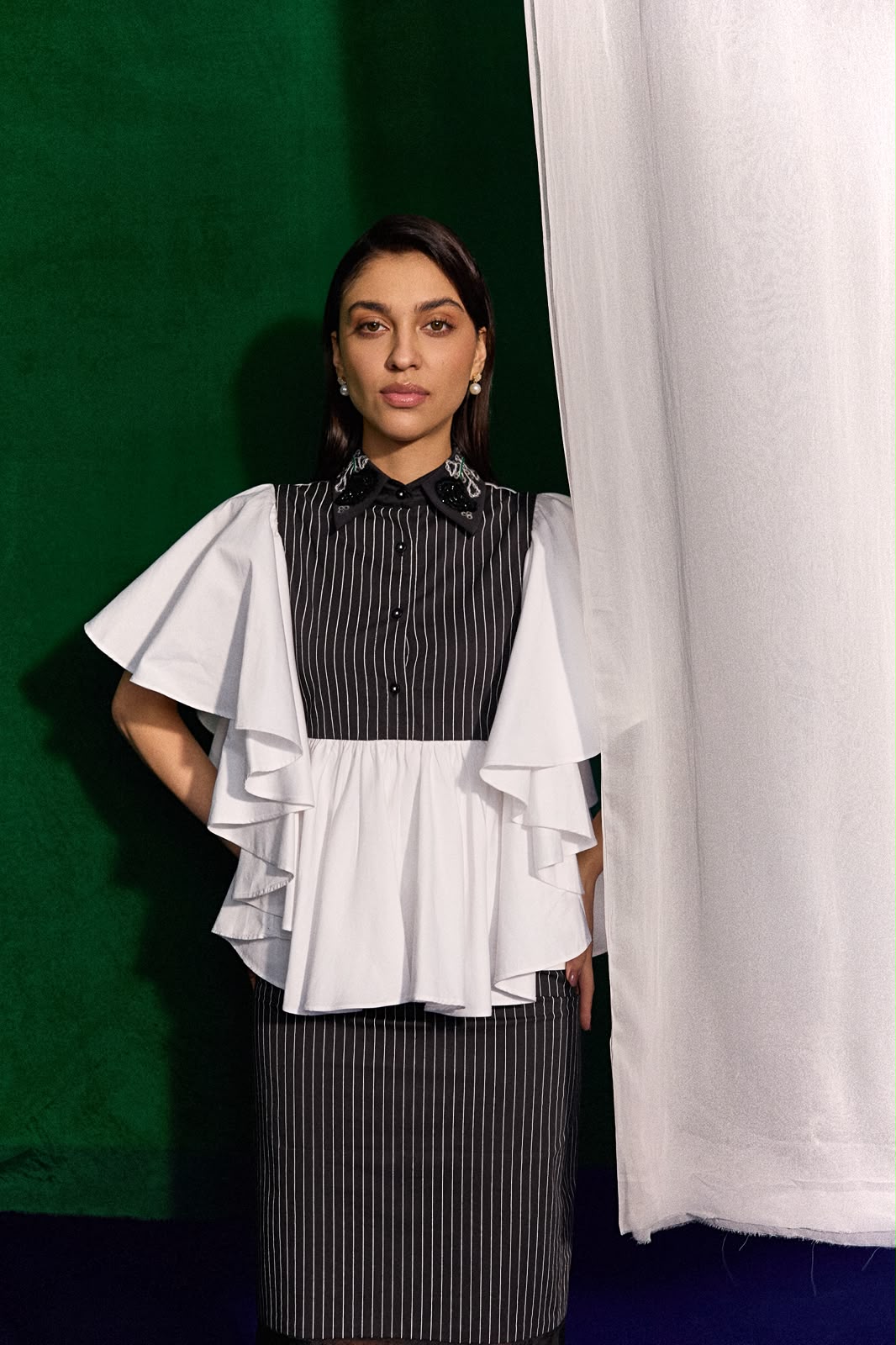 White Ruffle Top
