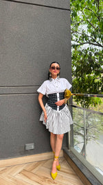 White Stripe Chanel Dress